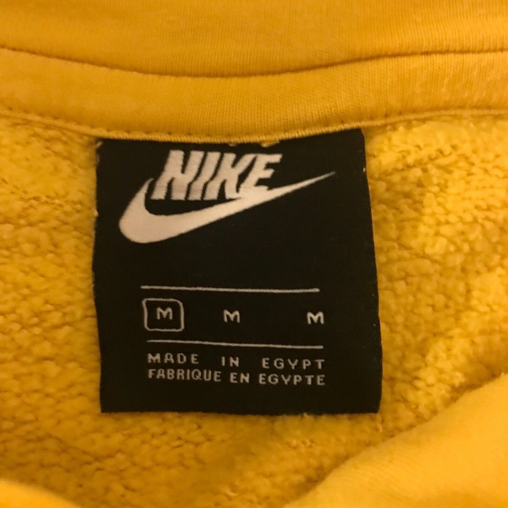 Nike Hoodie Fleece Sweatshirt Mens‎ Medium Yellow AOP All Over Print Swoosh Logo - Picture 8 of 12